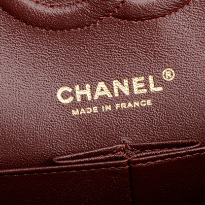 Chanel 2025 Black Quilted Lambskin Leather Classic Medium Double Flap Bag