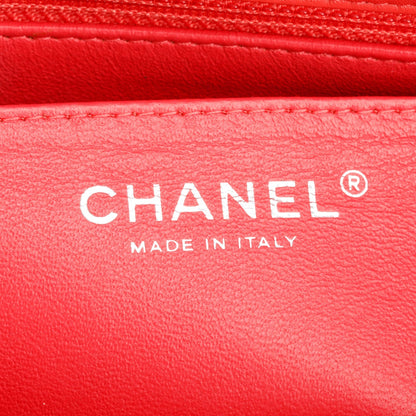 Chanel Red Quilted Patent Leather Classic Mini Rectangular Flap Bag