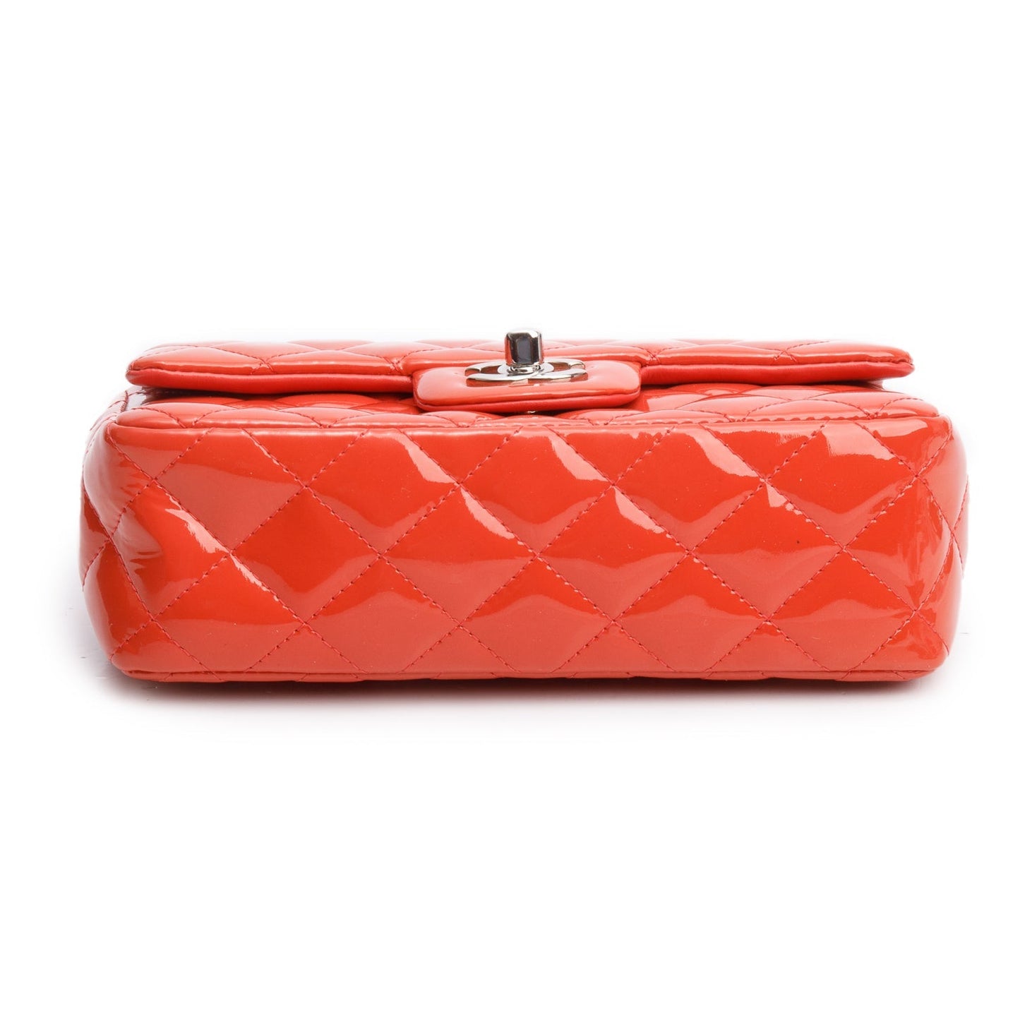 Chanel Red Quilted Patent Leather Classic Mini Rectangular Flap Bag