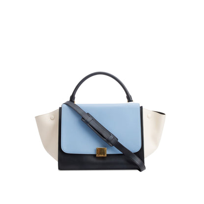 Celine Tricolor Calfskin Leather Medium Trapeze Bag