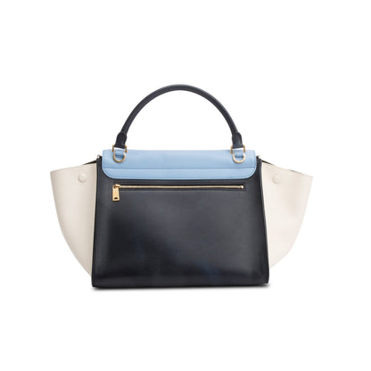Celine Tricolor Calfskin Leather Medium Trapeze Bag