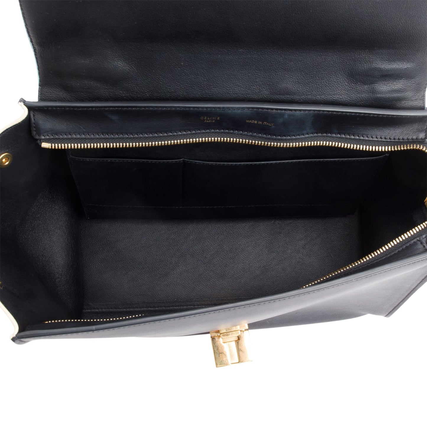 Celine Tricolor Calfskin Leather Medium Trapeze Bag