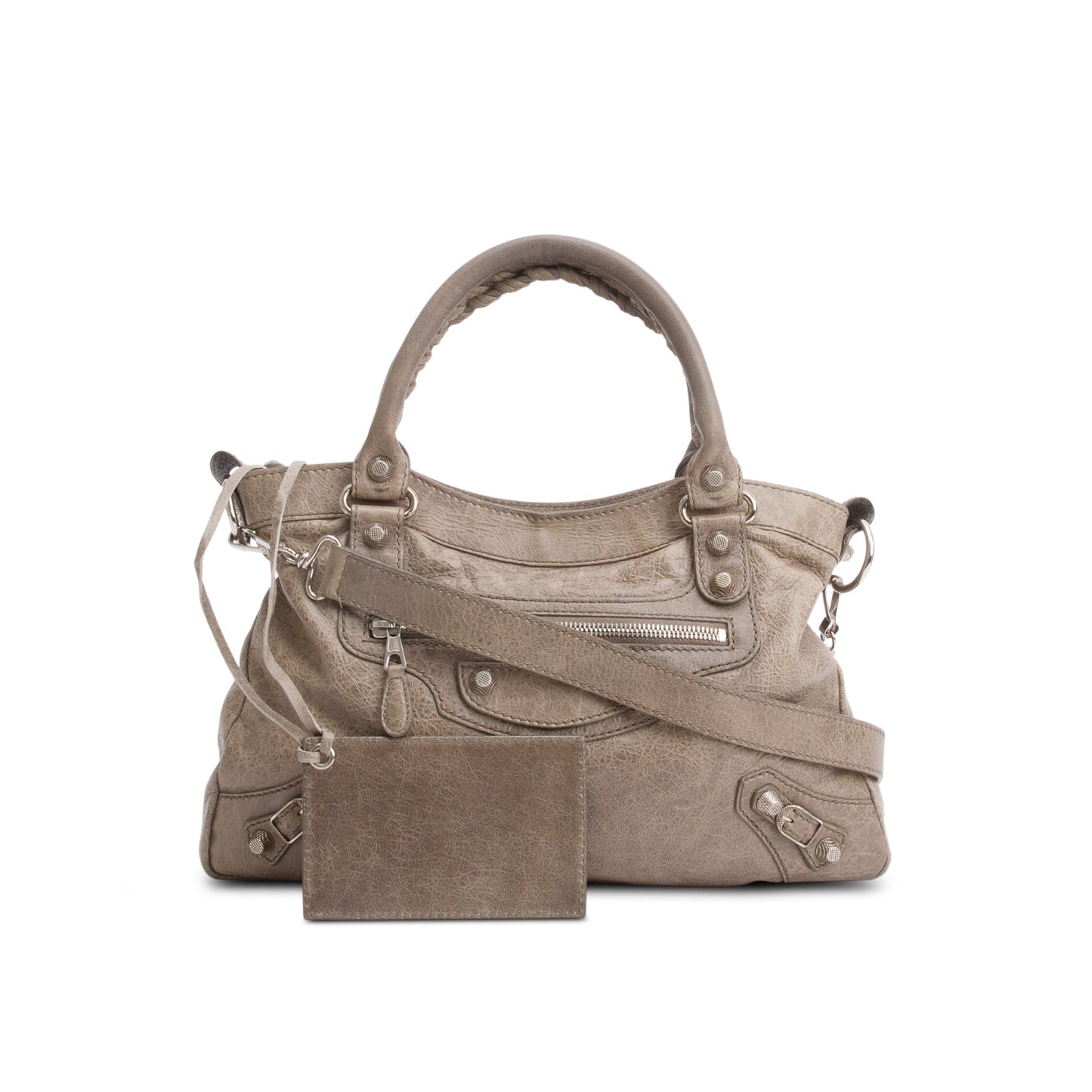 Balenciaga Taupe Motocross Agneau Leather Giant 12 City Bag