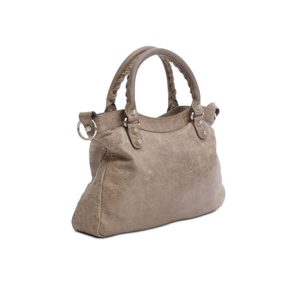 Balenciaga Taupe Motocross Agneau Leather Giant 12 City Bag