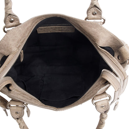 Balenciaga Taupe Motocross Agneau Leather Giant 12 City Bag