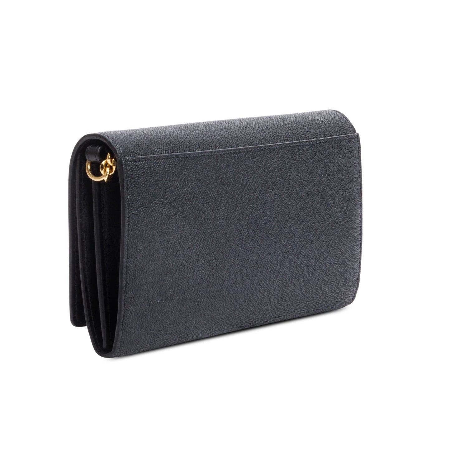 Burberry Black Calfskin Leather TB Hanna Wallet on Chain