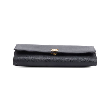 Burberry Black Calfskin Leather TB Hanna Wallet on Chain