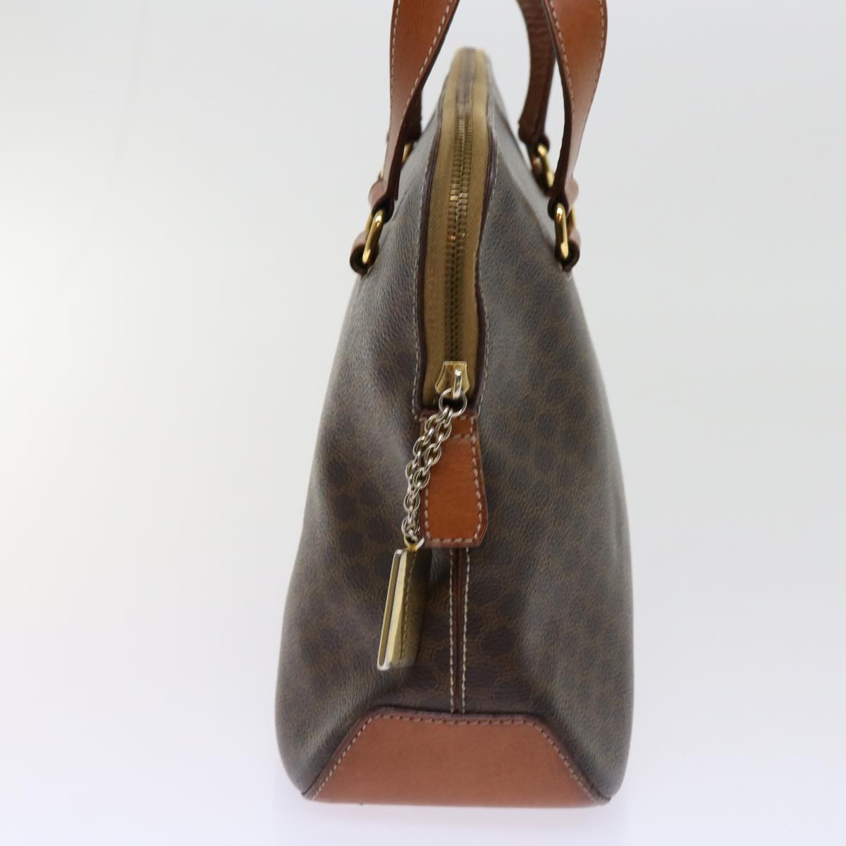 Luxury CELINE Macadam Canvas Hand Bag PVC Leather Brown  63444