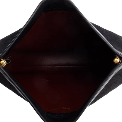 Chanel Black Quilted CC Jersey Frame Clutch