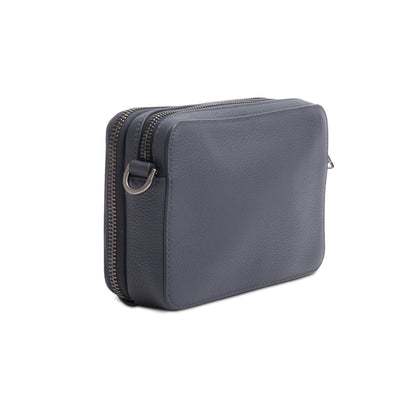 Christion Dior 2020 Grey Leather Double Zipped Pouch Crossbody