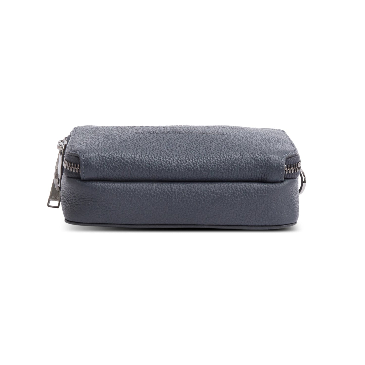 Christion Dior 2020 Grey Leather Double Zipped Pouch Crossbody