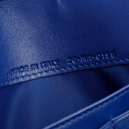 Christian Dior Blue Grained Calfskin Leather Diorama Croisiere Wallet on Chain