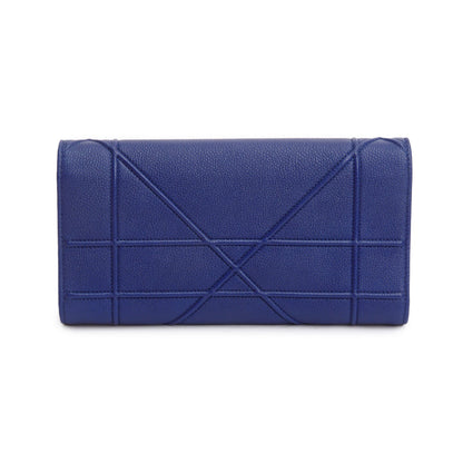 Christian Dior Blue Grained Calfskin Leather Diorama Croisiere Wallet on Chain