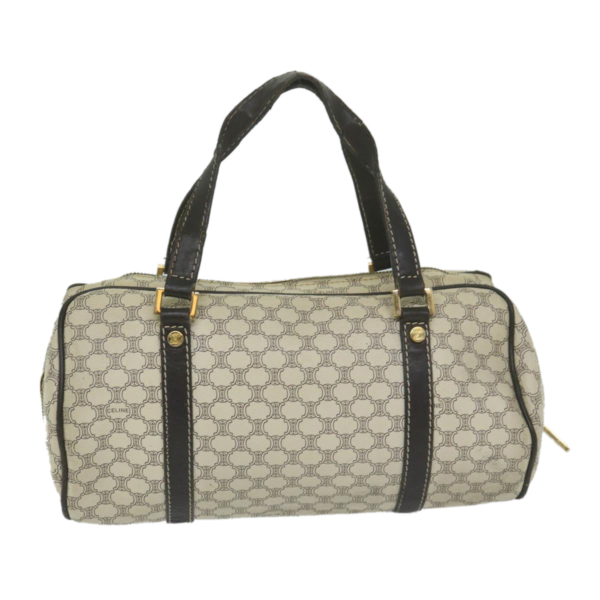 Luxury CELINE Macadam Canvas Hand Bag PVC Leather Whe  63493