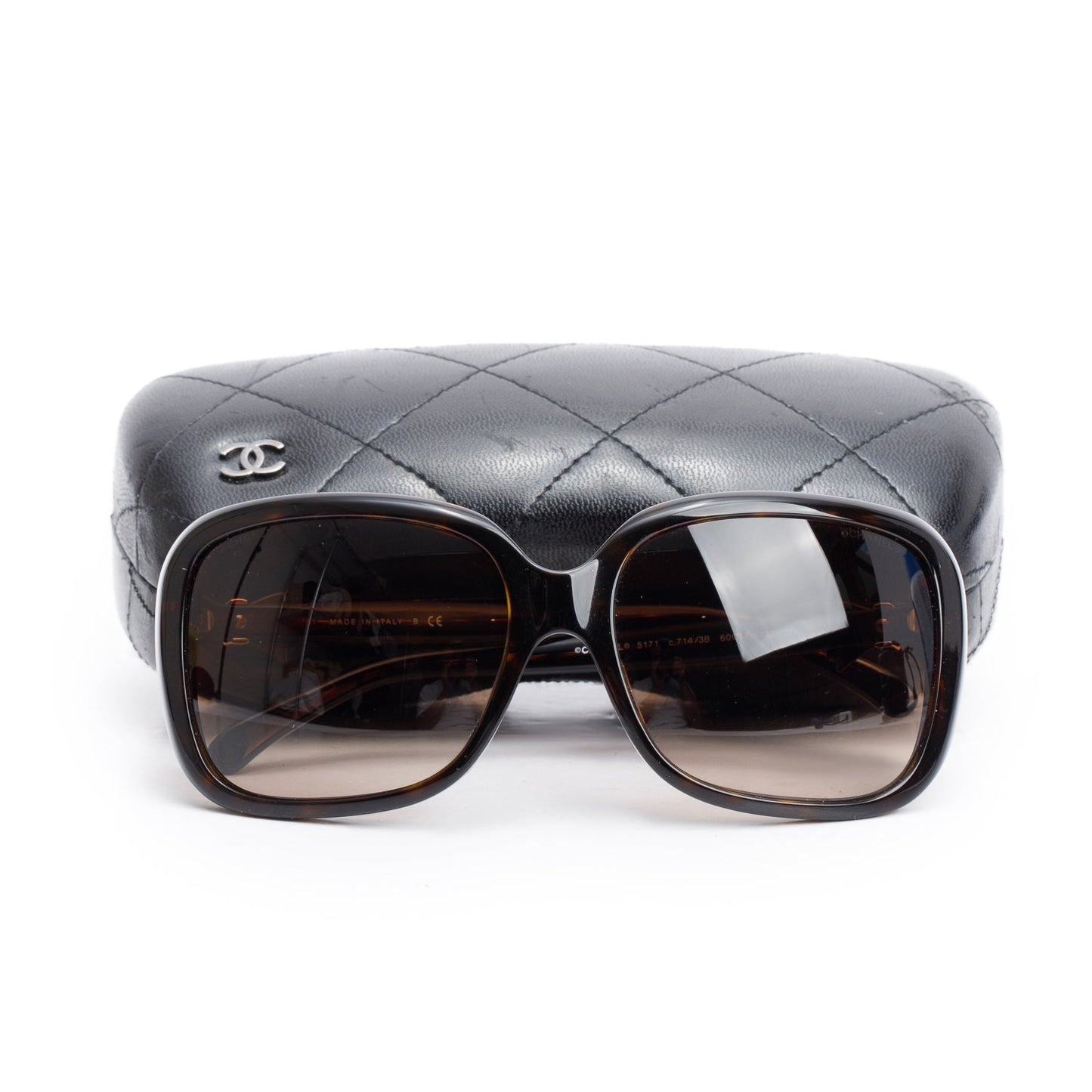Chanel 5171 Havana Acetate CC Bow Sunglasses