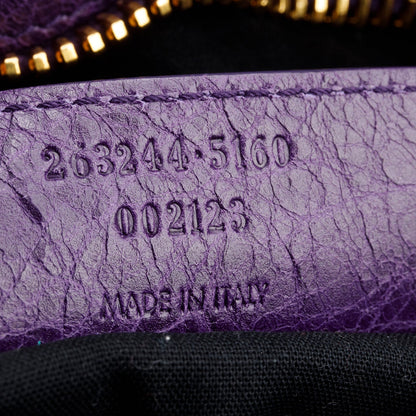 Balenciaga Purple Distressed Arena Leather Giant 21 City Bag