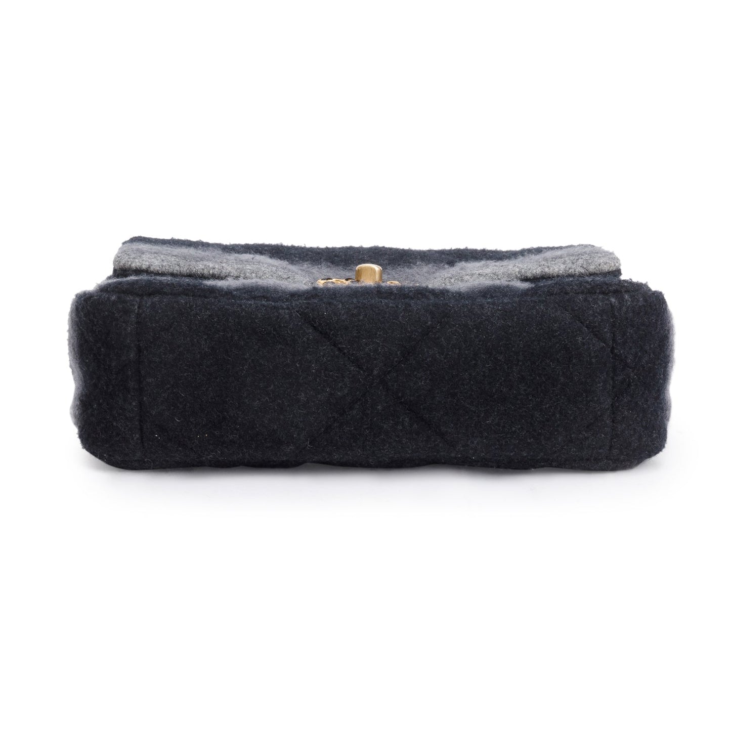 Chanel 2021 Black & Grey Wool Medium 19 Flap Bag