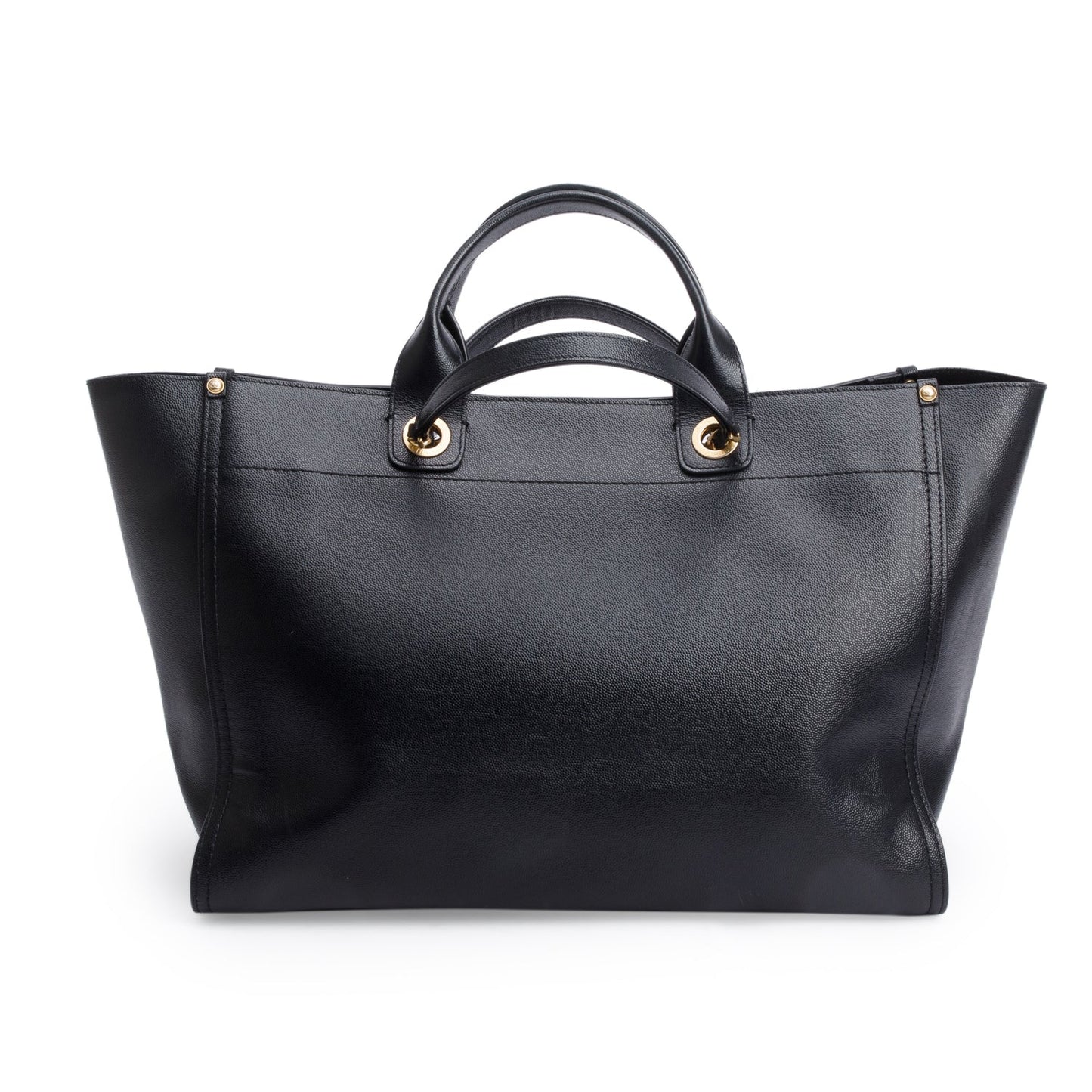 Chanel Black Caviar Leather Medium Studded Deauville Tote