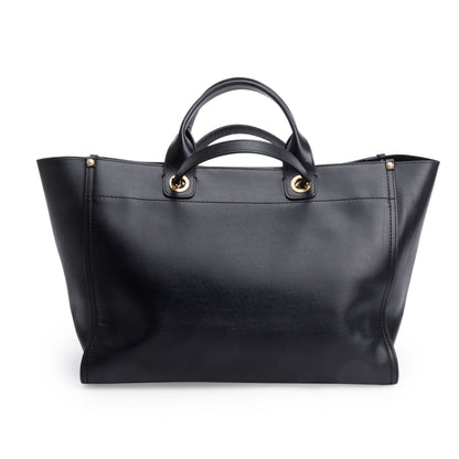 Chanel Black Caviar Leather Medium Studded Deauville Tote