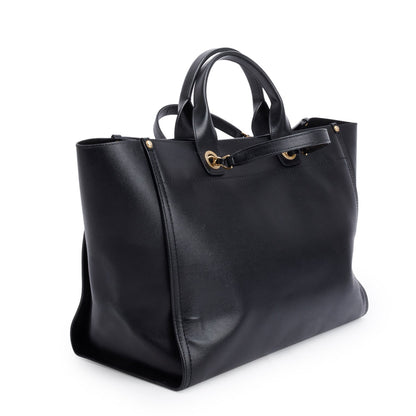 Chanel Black Caviar Leather Medium Studded Deauville Tote