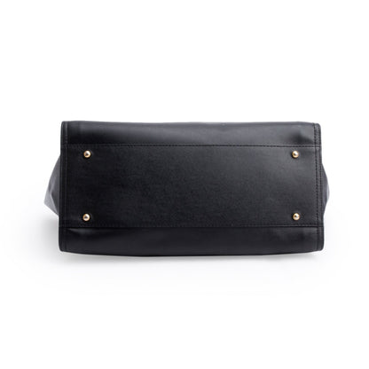 Chanel Black Caviar Leather Medium Studded Deauville Tote