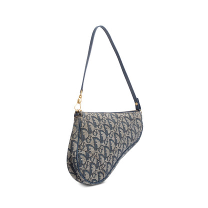 Christian Dior Navy Diorissimo Saddle Pochette