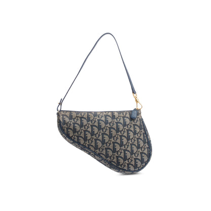 Christian Dior Navy Diorissimo Saddle Pochette