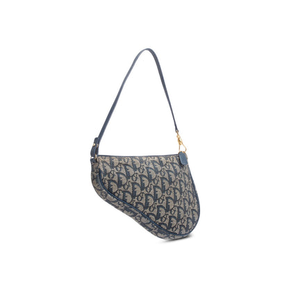 Christian Dior Navy Diorissimo Saddle Pochette