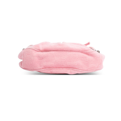 Balenciaga Pink BB Terry Cloth Le Cagole XS Shoulder Bag