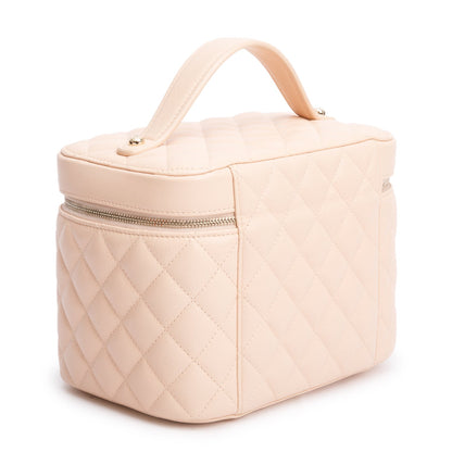 Chanel 2023 Beige Quilted Caviar Leather Large Vanity Top Handle