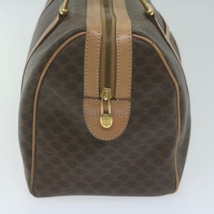 Luxury CELINE Macadam Canvas Boston Bag PVC Brown  63609