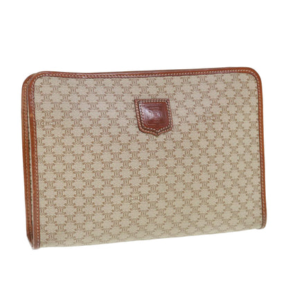 Luxury CELINE Macadam Canvas Clutch Bag Beige  63618