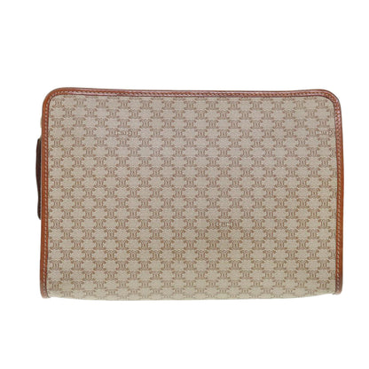 Luxury CELINE Macadam Canvas Clutch Bag Beige  63618