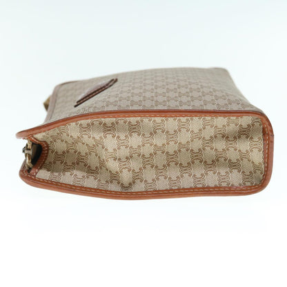 Luxury CELINE Macadam Canvas Clutch Bag Beige  63618