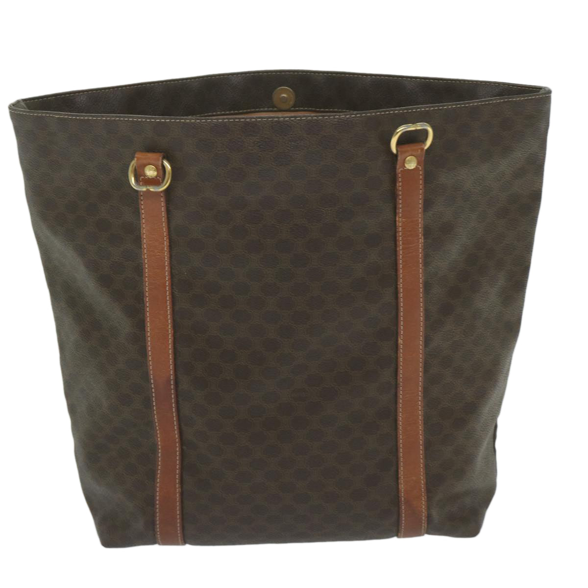 Luxury CELINE Macadam Canvas Tote Bag PVC Leather Brown  63637