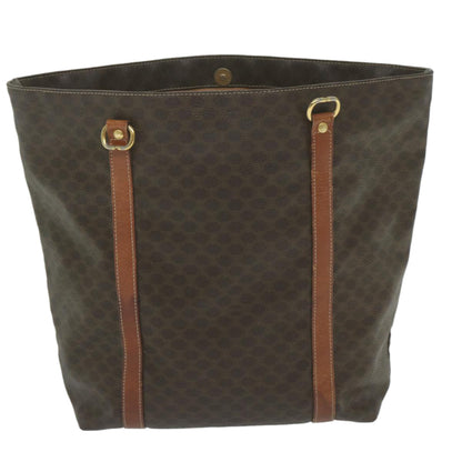 Luxury CELINE Macadam Canvas Tote Bag PVC Leather Brown  63637