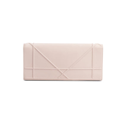 Christian Dior Beige Grained Calfskin Leather Diorama Croisiere Long Wallet on Chain