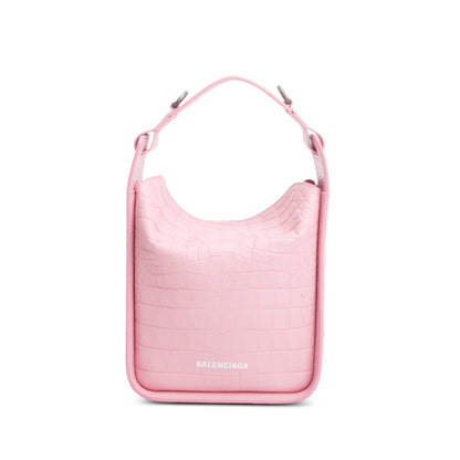 Balenciaga Pink Croc-Embossed Leather Tool 2.0 Small N/S Tote