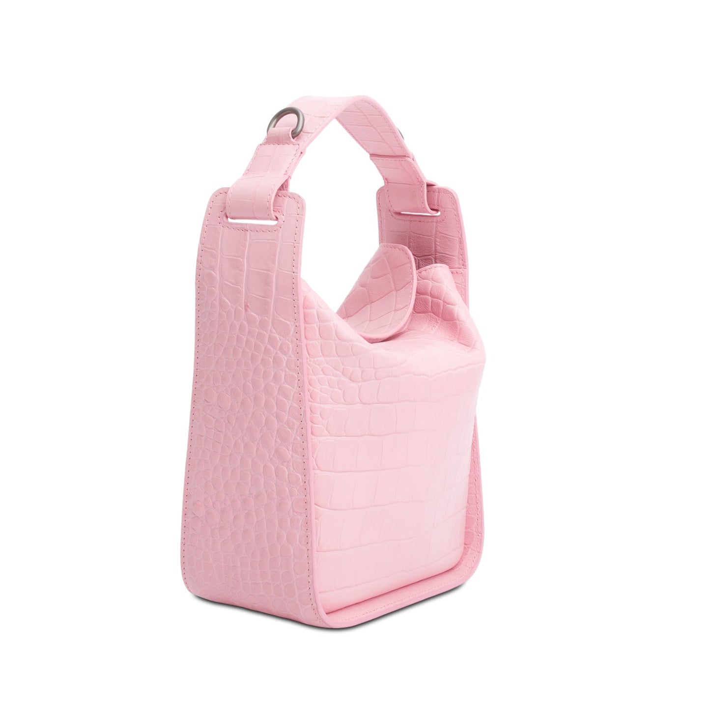 Balenciaga Pink Croc-Embossed Leather Tool 2.0 Small N/S Tote