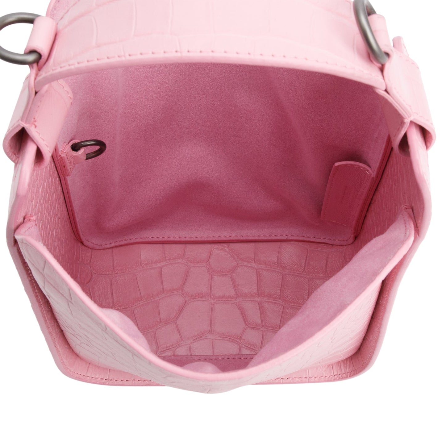 Balenciaga Pink Croc-Embossed Leather Tool 2.0 Small N/S Tote