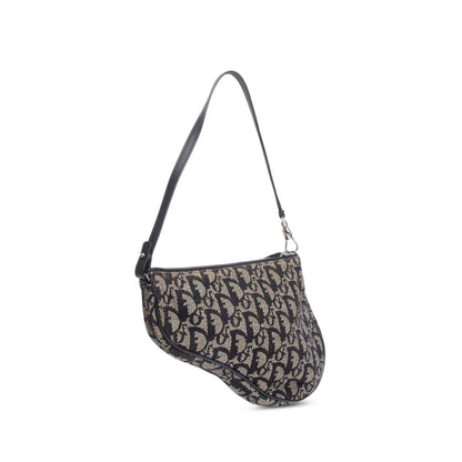 Christian Dior Black Diorissimo Saddle Pochette