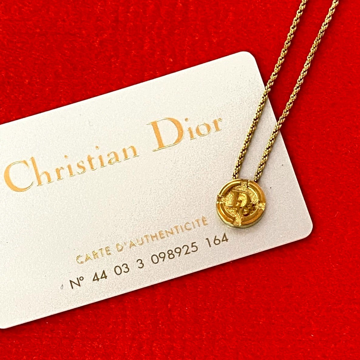 Dior Necklace Gold Plated gold logo motif Women
