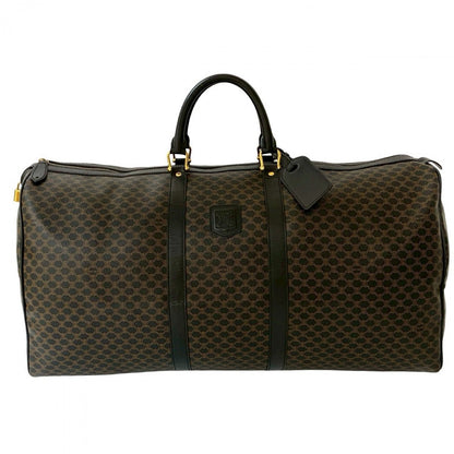 CELINE Boston Duffel bag Leather, PVC Brown Macadam Blason Triomphe Pattern Women