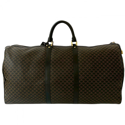 CELINE Boston Duffel bag Leather, PVC Brown Macadam Blason Triomphe Pattern Women