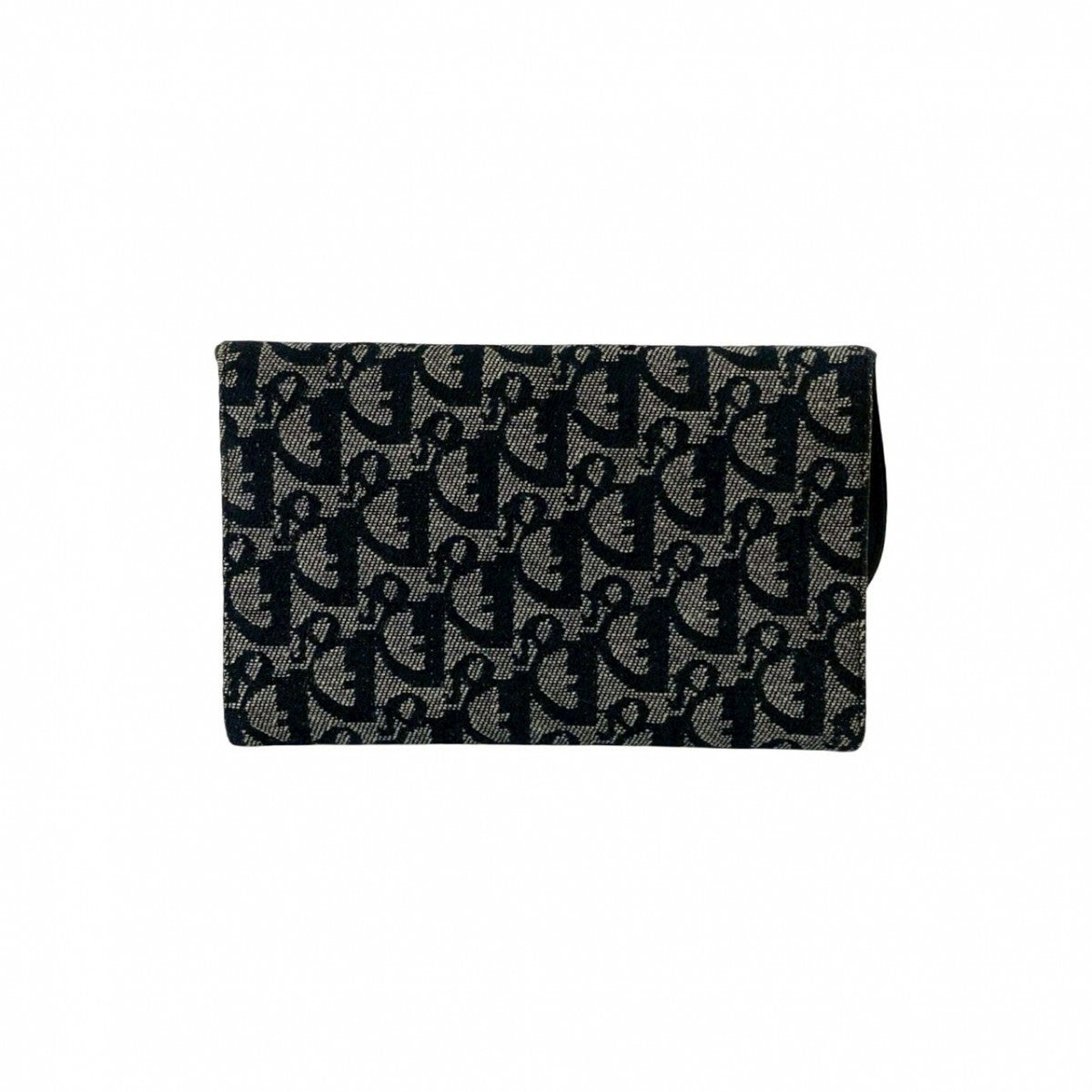 Dior Long Wallet Purse Canvas, Leather black Trotter Pattern Women