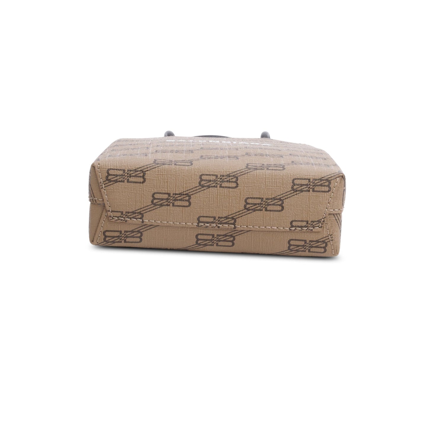 Balenciaga Brown Coated Canvas BB Monogram Print Tote Bag