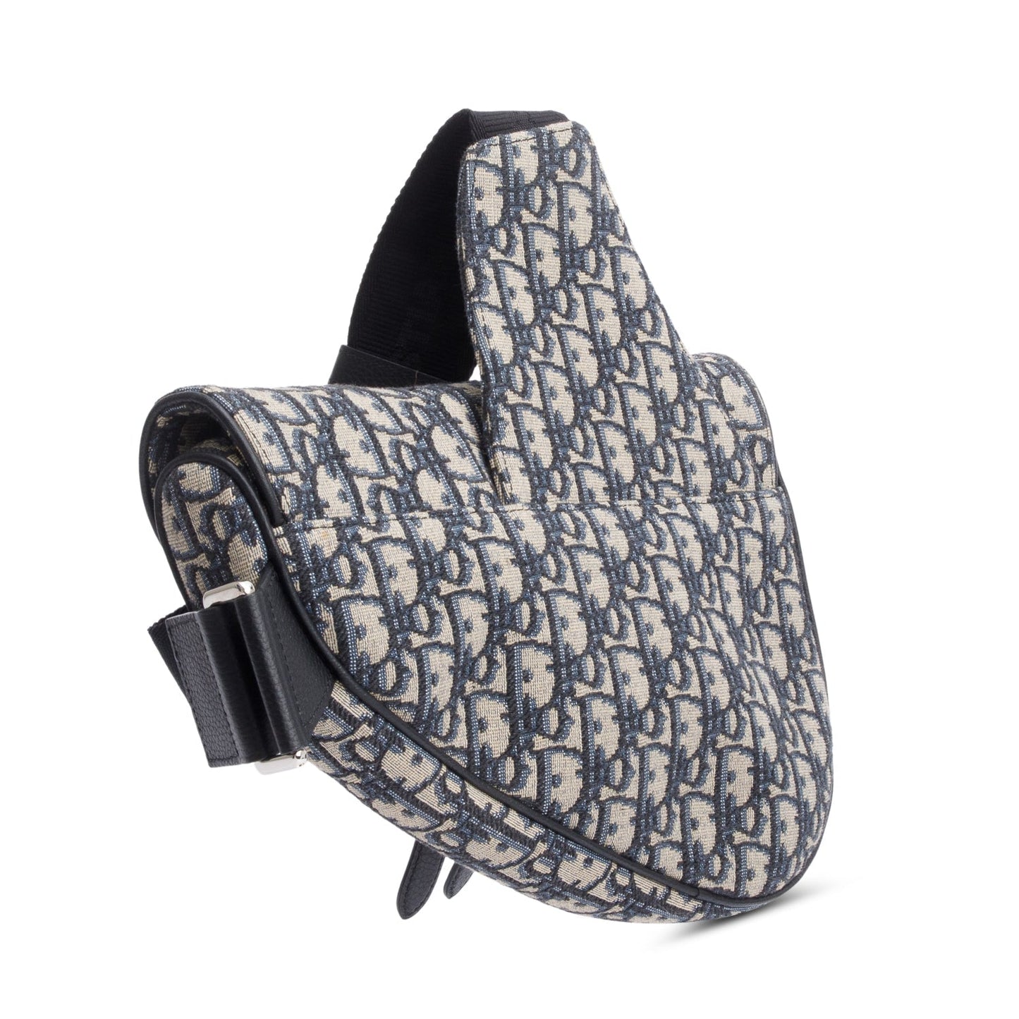 Christian Dior 2022 Navy Oblique Canvas Jacquard Saddle Bag