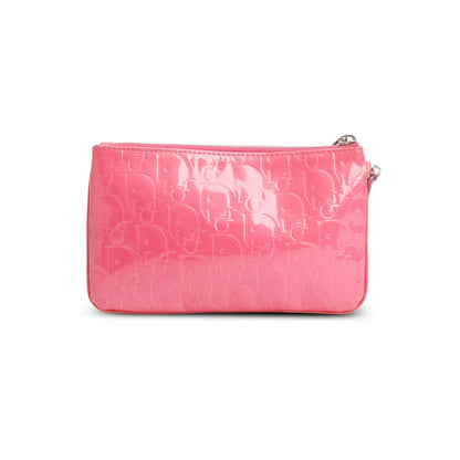 Christian Dior Pink Patent Leather Diorissimo Oblique Wristlet