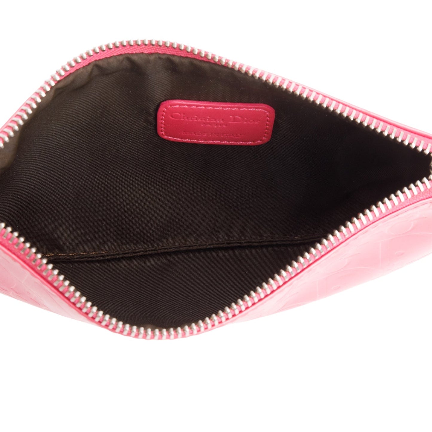 Christian Dior Pink Patent Leather Diorissimo Oblique Wristlet