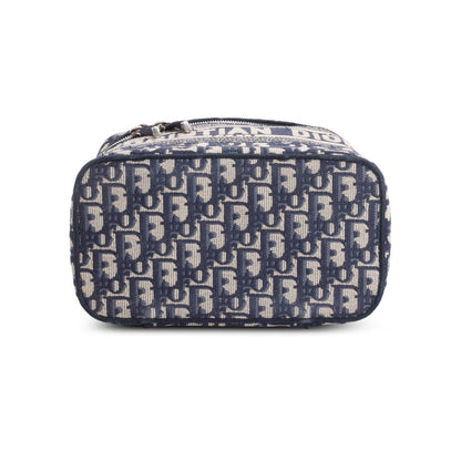 Christian Dior 2020 Navy Oblique Embroidered DiorTravel Vanity Case